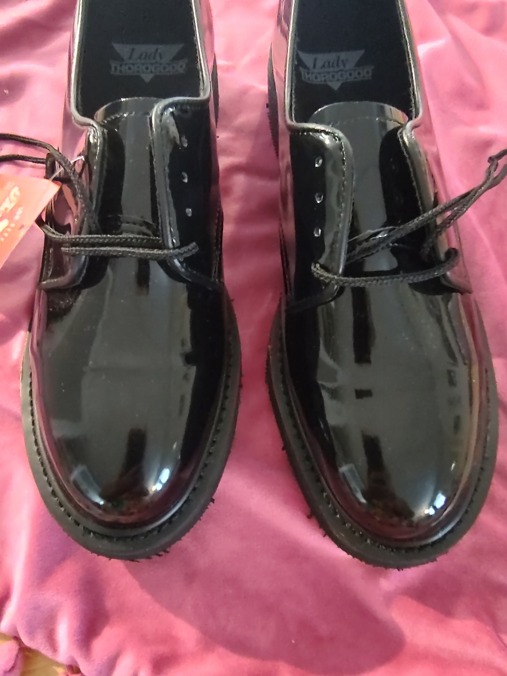 Thorogood Black Patent Leather Oxford Work Shoes Size 9.5 - Picture 3 of 7